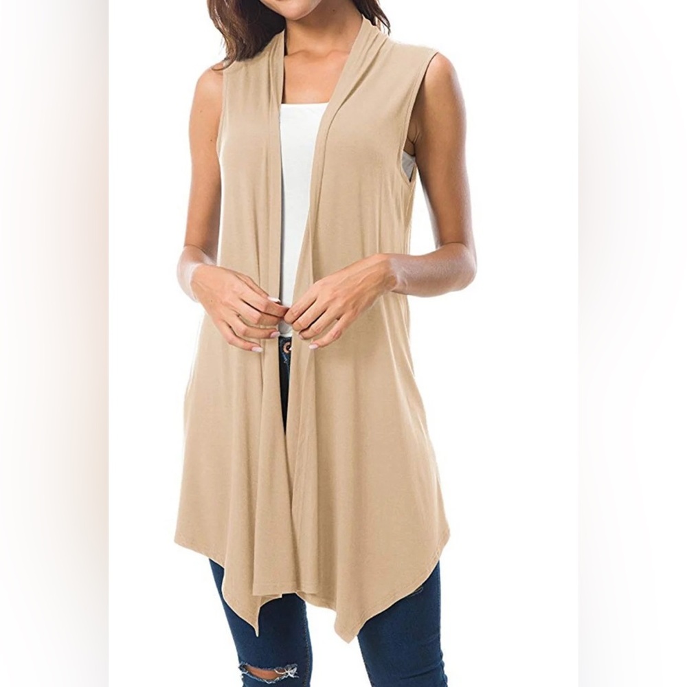 Perseption Concept Beige Vest/Cape Women's Size M